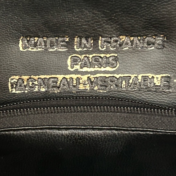 Vintage NAVY Quilted Chain Crossbody Made in France - Picture 8 of 15